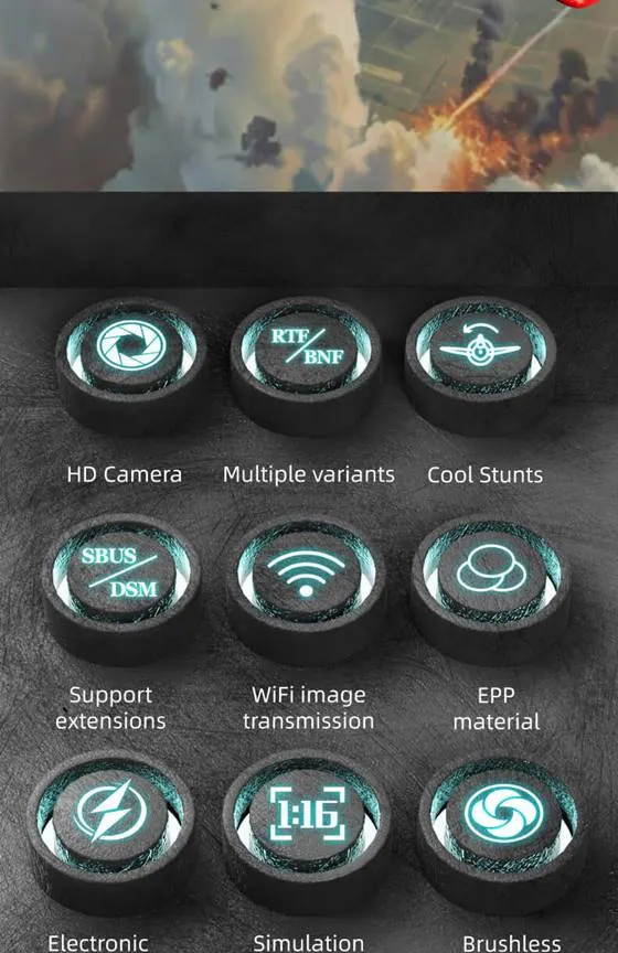 MOFLY P-51D 690mm Brushless RC Warbird, Optional FPV Camera & Phone Mount